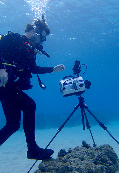 Underwater navigation using polarising light