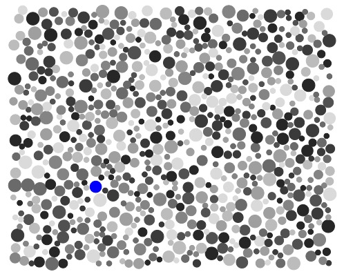 Like the Ishihara test, the new colour vision test designed by researchers uses a different coloured spot within a field of spots to test for colour perception