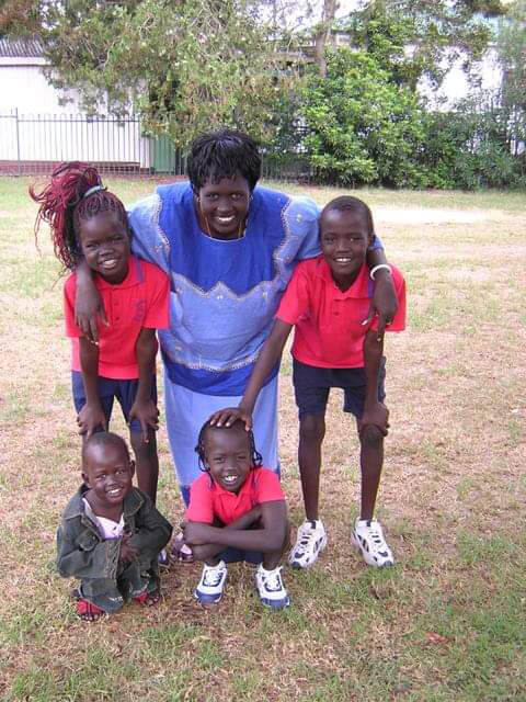 The first day of school for Nyakuoy and her brother.