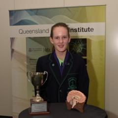After correctly answering that the cochlear and vestibular nerves are the two branches of the eighth cranial nerve, 15-year-old Abigail Green from Somerville House has become the 2015 Queensland Brain Bee Champion.