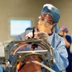 Deep brain stimulation (DBS) is a surgical procedure used to manage the symptoms of conditions such as Parkinson’s disease. For neurosurgeon Associate Professor Terry Coyne and neurologist Professor Peter Silburn, the magic of the procedure has yet to be lost, even after having performed a thousand of the delicate operations.