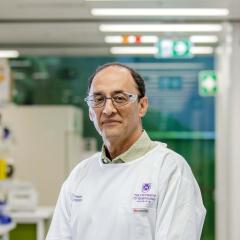 Professor Pankaj Sah in the lab